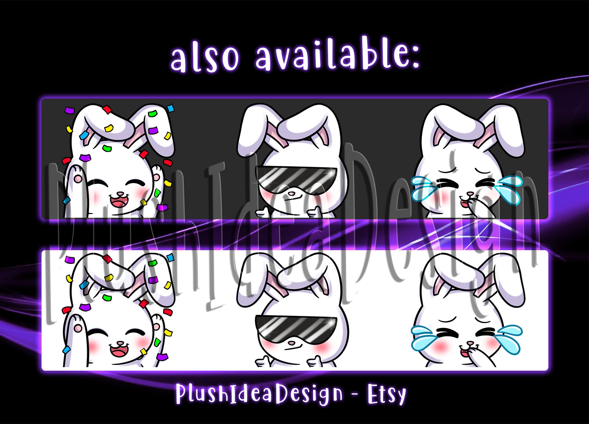 Cute Bunny, Cute Rabbit, Hi, Waving, Cry, Sad, Sigh, Lurk, Angry, Rage ...