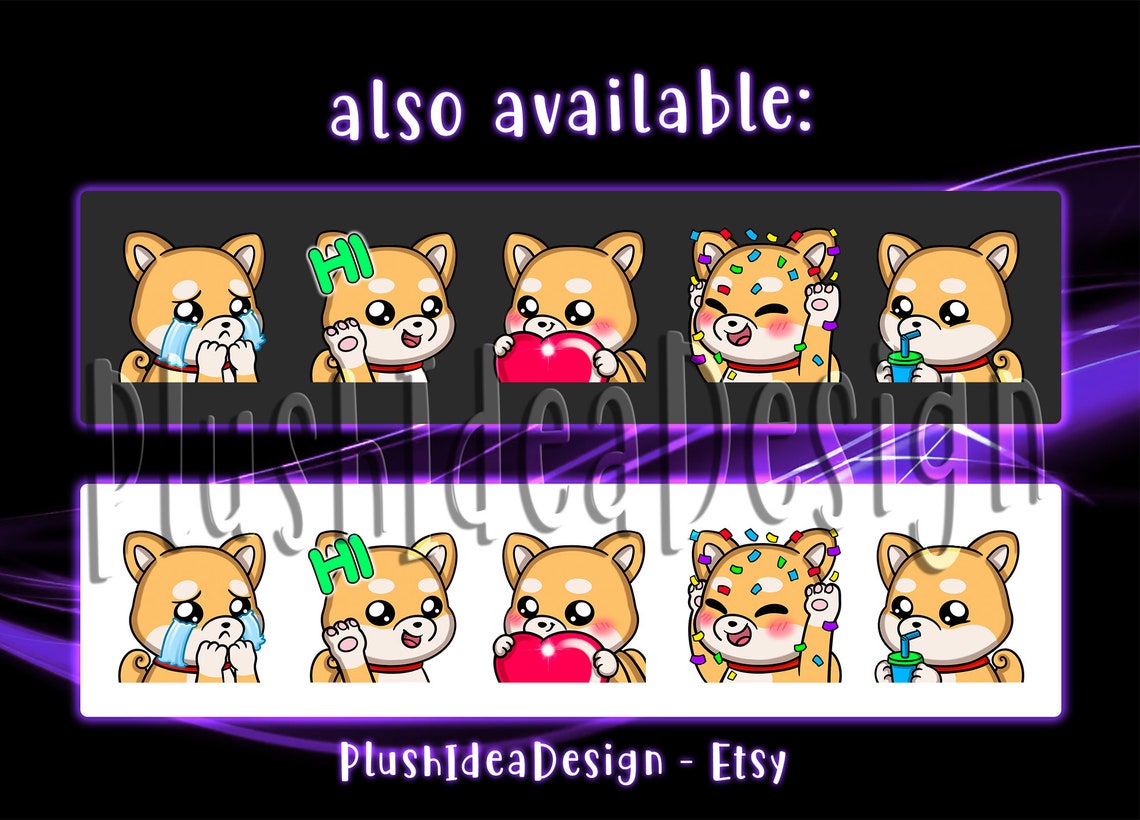 Cute Shiba Inu Gun Twitch Sub Emote Twitch Subscribers Etsy