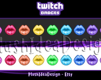 Lips - 9 Twitch Sub/Cheer Badges/Bit Badges