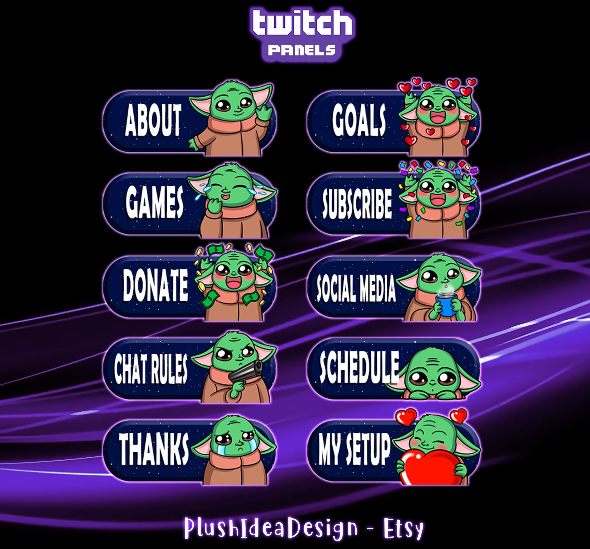 Cute Baby Yoda Panels 8 Twitch Panel Package Graphics For Etsy Cute Baby Yoda Panels 8 Twitch Panel Package Graphics For Etsy