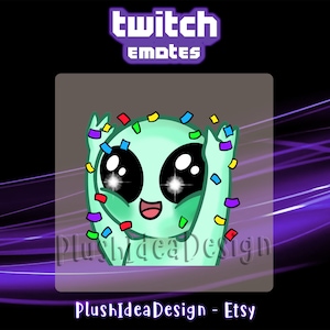 Lindo confeti alienígena Hype - Twitch Sub Emote | Gesto de suscriptores de Twitch - Extraterrestre