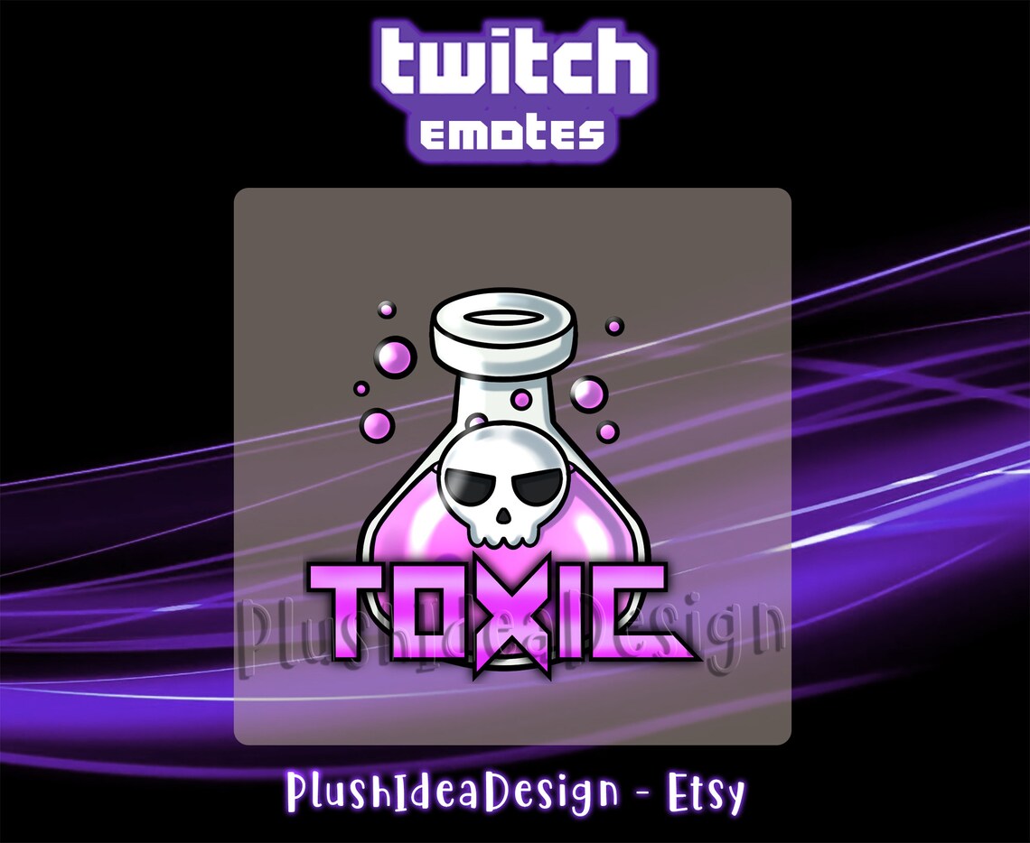 Pink Toxic Twitch Sub Emote Twitch Subscribers Emote Etsy