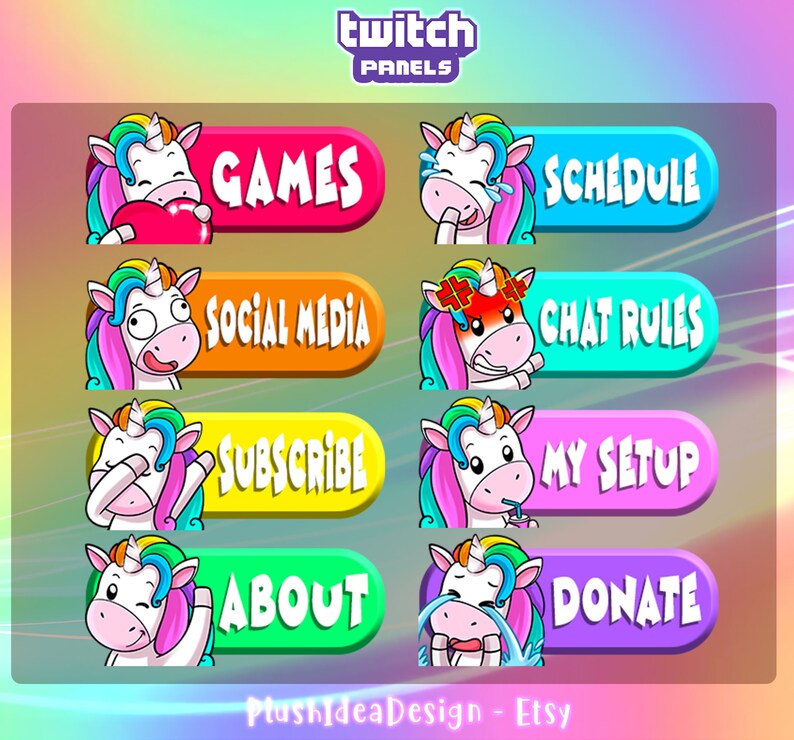 Unicorns 6 Twitch SubCheer BadgesBit Badges