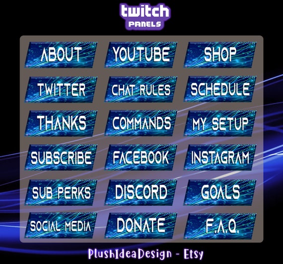Techno Abstrakt 18 Twitch Panel Package Grafiken Fur Etsy De