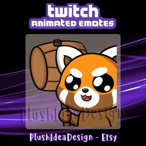ANIMADO Hammer Bonk Red Panda - Sub Emote ANIMADO de Twitch