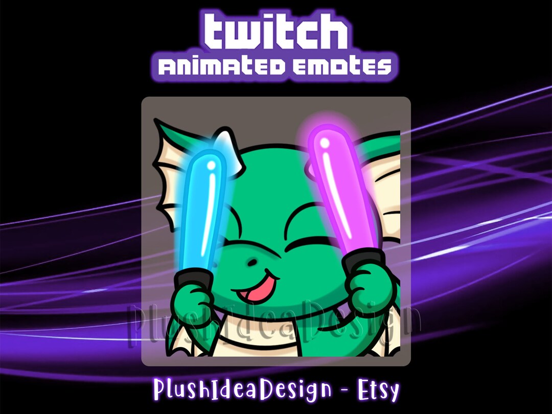 ANIMATED Rave Disco Hype Dancing Dragon - ANIMATED Twitch Sub Emote - Etsy