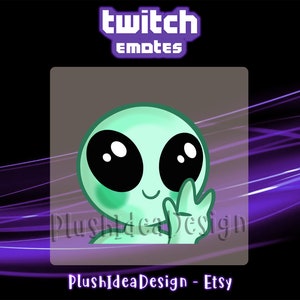 Cute Alien Waving HI - Twitch Sub Emote | Twitch Subscribers Emote