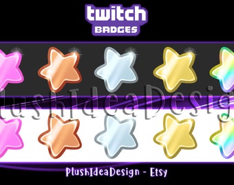 Stars - 5 Twitch Sub/Cheer Badges/Bit Badges