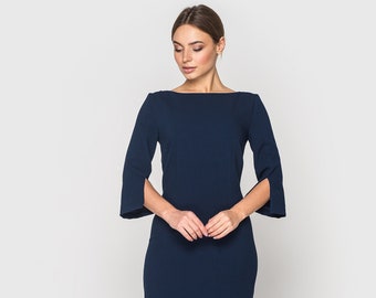 Moeder van de bruid jurk, Cape jurken voor bruiloft, moeder van de bruidegom jurk, elegante cocktailjurk, potloodjurken voor dames,