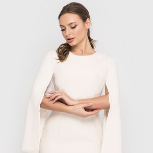 White cape dress short shop