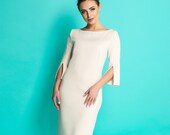 Office and party dress AUDREY- elegant daydress for any occassion, cream colored