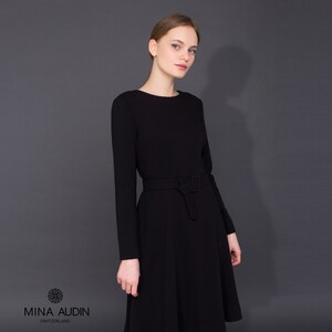 Simple black midi dress shop