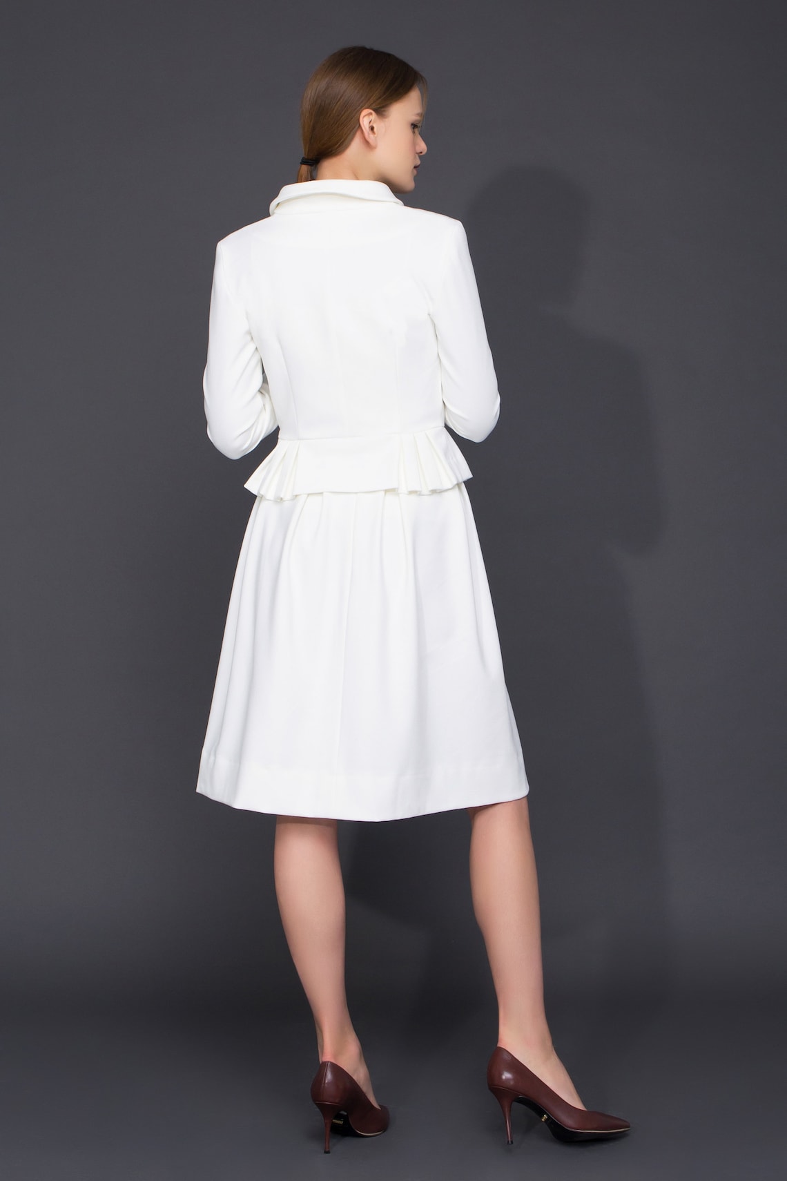 White Suit Women Wedding Skirt Suit Two Piece Set Etsy