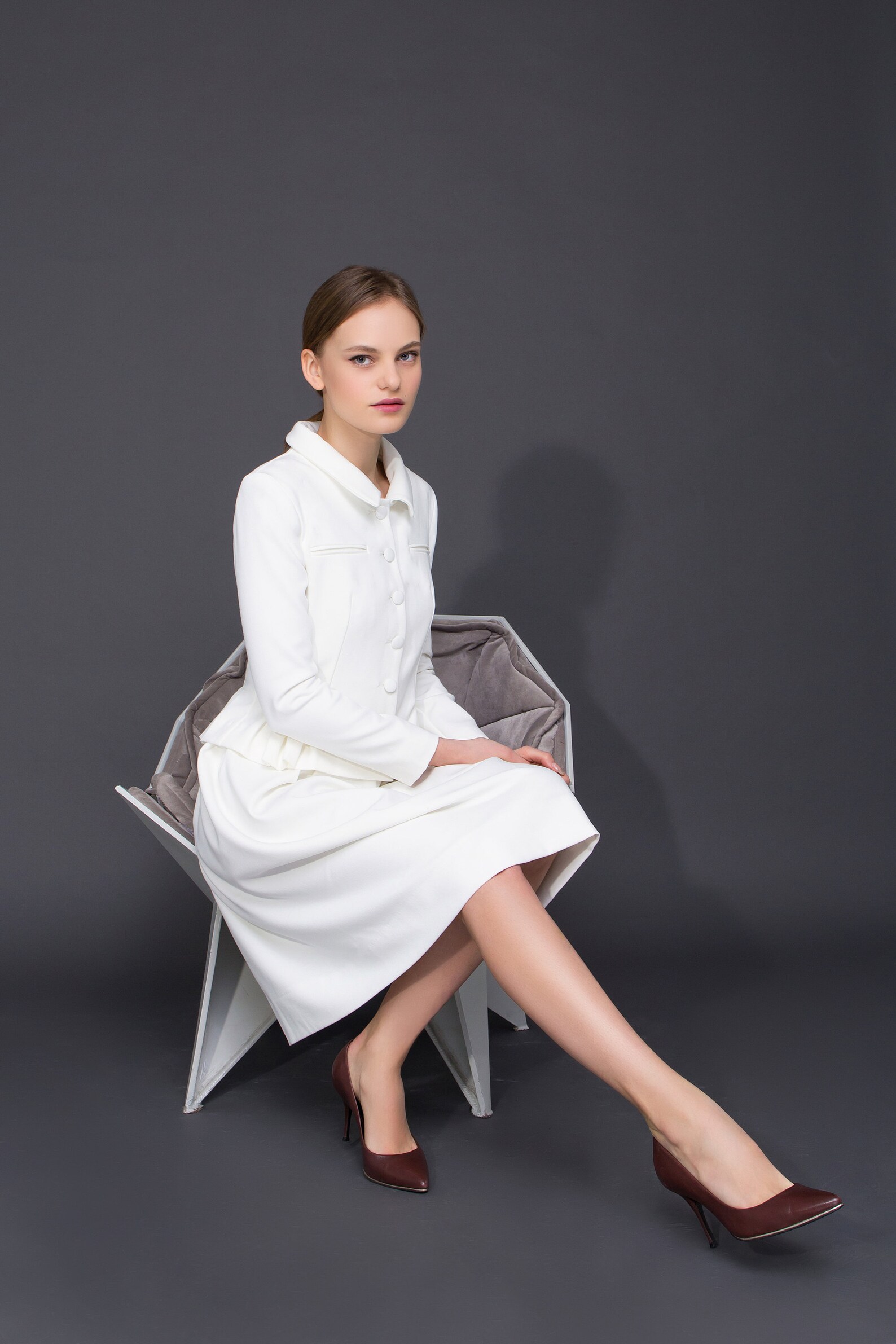 white skirt suit for wedding