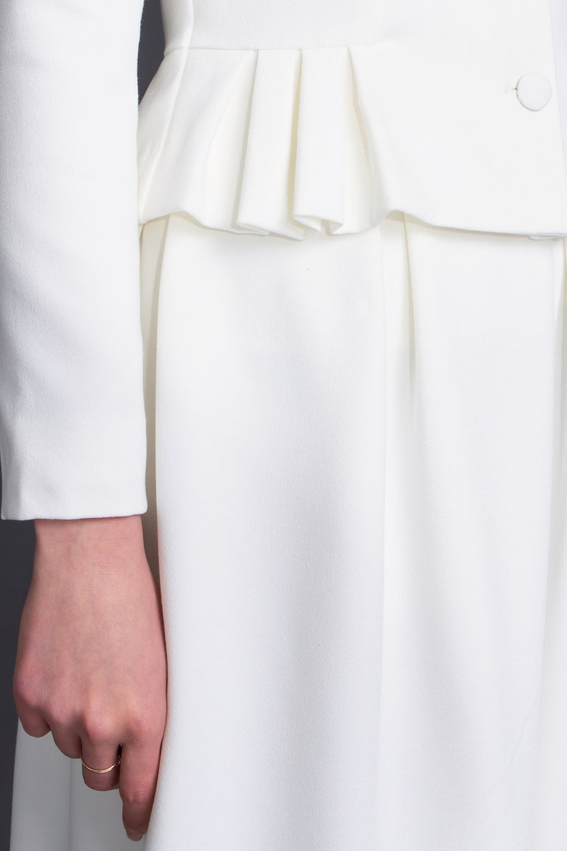 white skirt suit for wedding