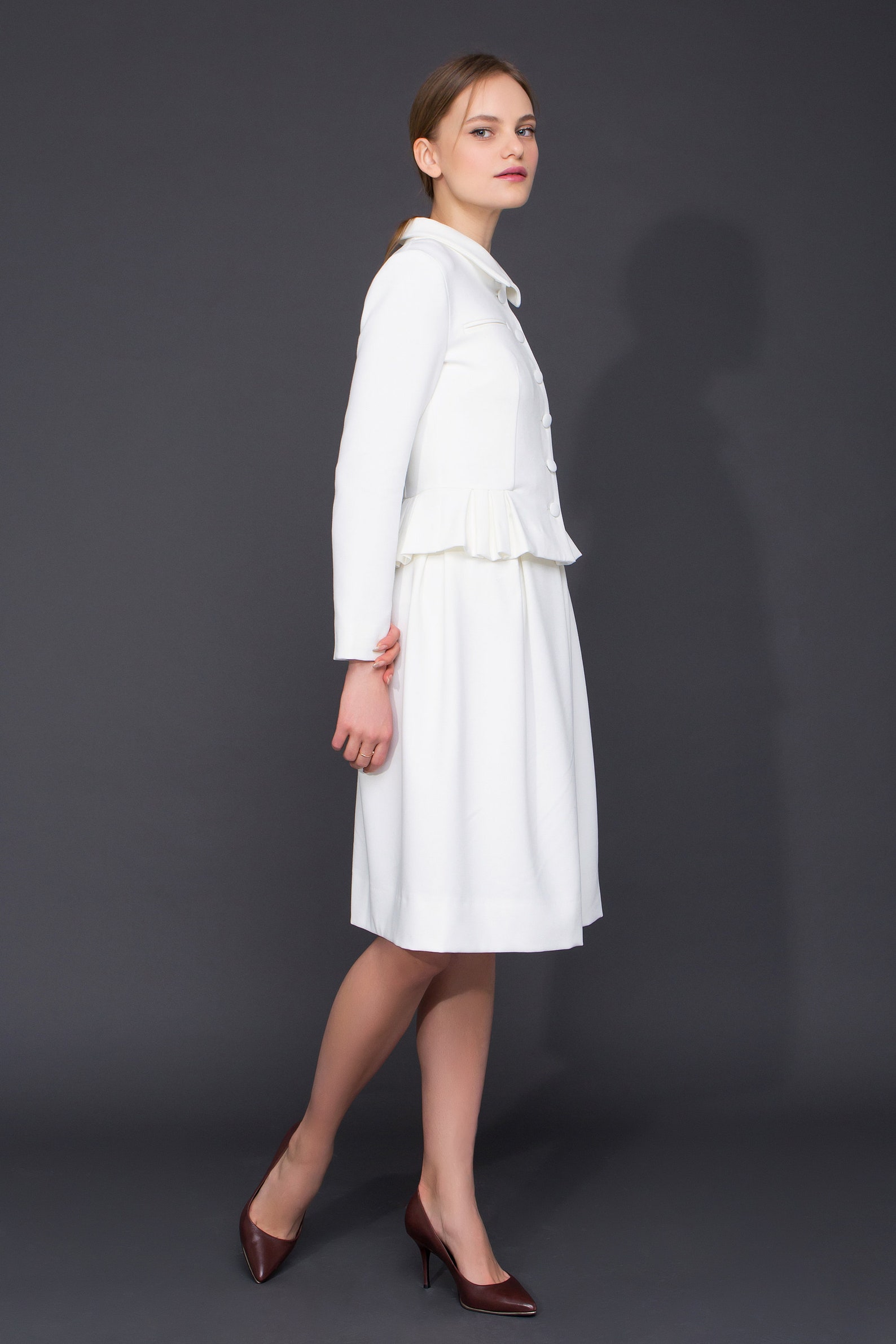 White Suit Women Wedding Skirt Suit Two Piece Set Etsy UK