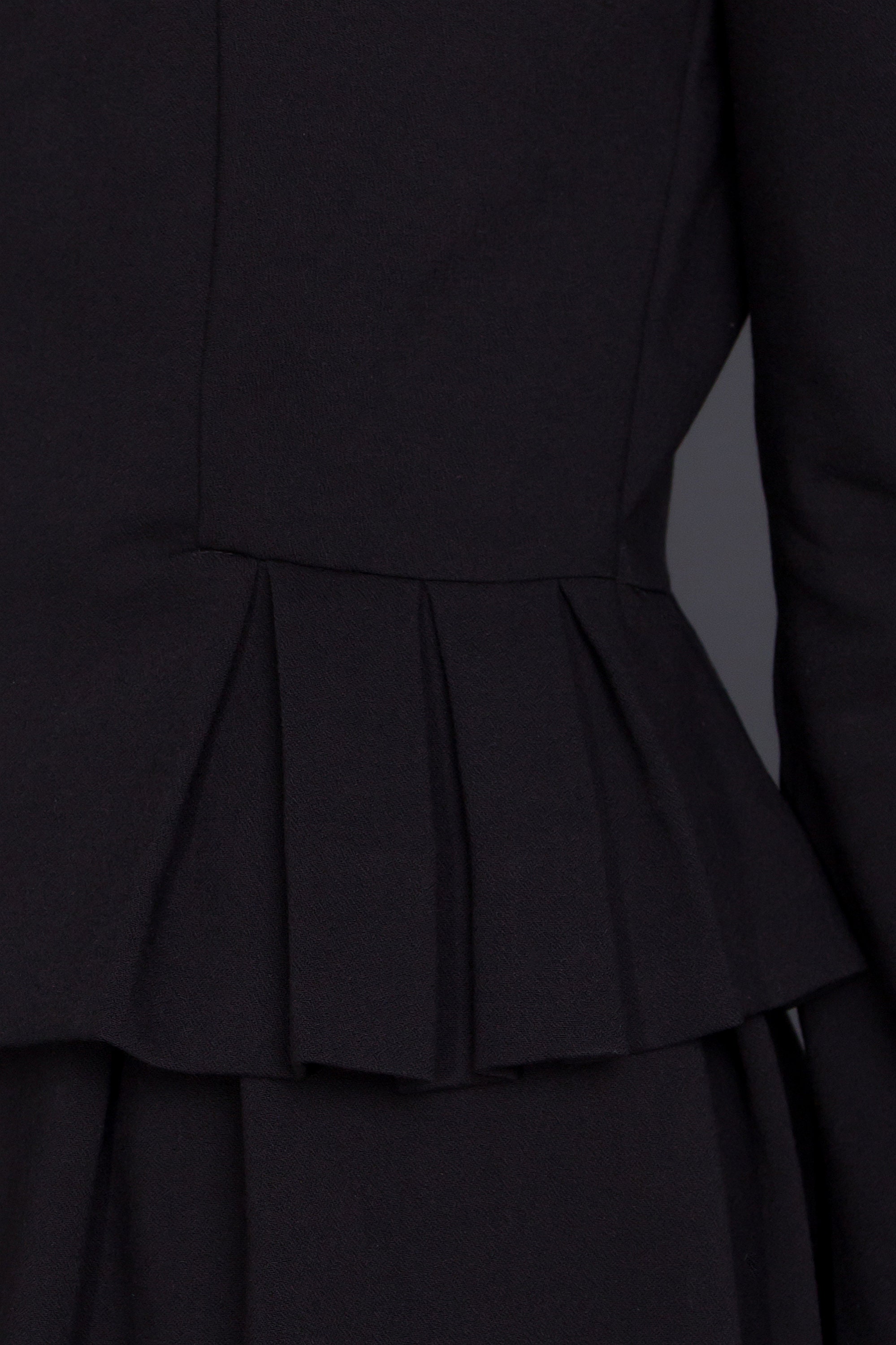 Black Women Suit, Women Skirt Suits Set, Long Sleeve Skirt Suit for