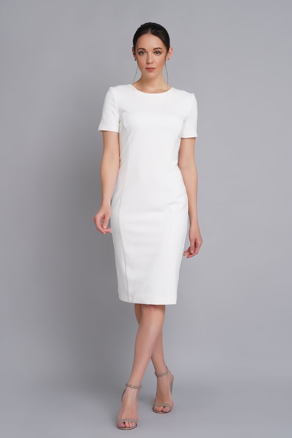short white sheath dress