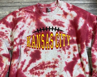 Kansas City|Football|Chiefs|The Big Game|Game Day Tie Dye Crewneck Sweatshirt