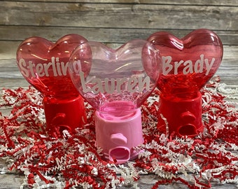 Personalized Valentine's Day Heart Shaped Candy Dispensers|Party Favor|Gift