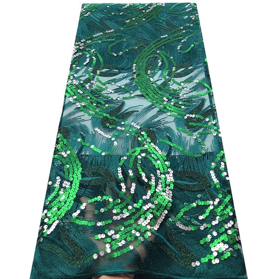 Embroidery Sequin Fabric Nigerian Tulle Women Dresses French Etsy