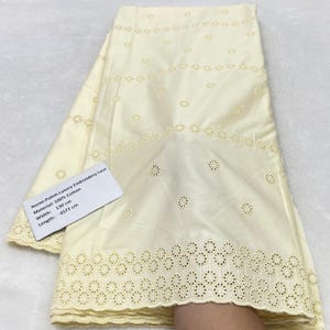 Embroidered Cotton Voile Lace Fabric, Polish Lace Bridal Wedding Dress Material (5 Yards)