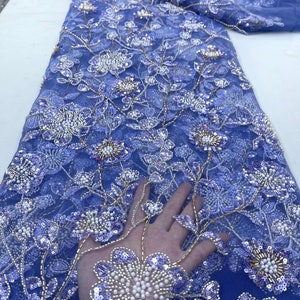 Grey Purple Sequin Lace Eb3065 main image 1
