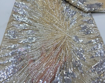 Tela de encaje con lentejuelas brillantes bordadas de 5 yardas, encaje de gasa suiza, muy lujoso, encaje de lentejuelas transparente y brillante para novias, nuevo verde, morado y dorado.