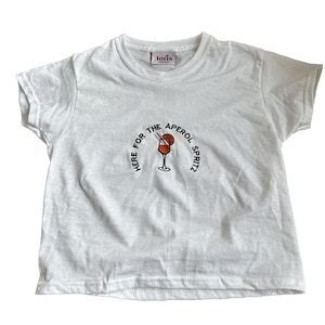 Aperol Spritz  Crop Top Baby Tee Beer Garden Footballs Coming Home Embroidered