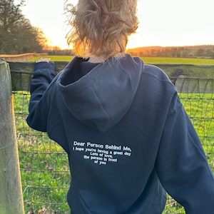Dear Person Behind Me embroidered hoody