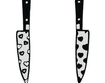 Love Heart Halloween Knives 4x4 PES File