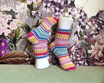 Hand Knitted Wool Socks UK Adult size 5