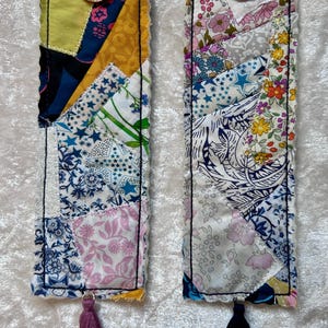 Handmade Quilted Liberty Patchwork Book Lover Bookmarks