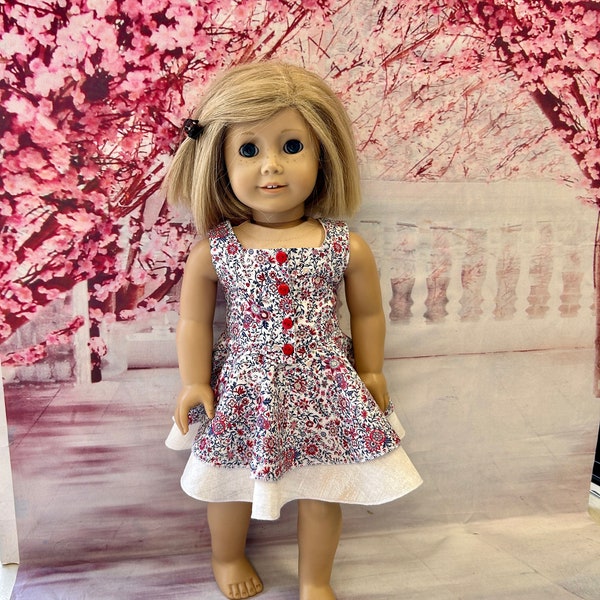 Beautiful Summer 3 Piece Doll Clothes Outfit in Liberty Fabric for American Girl and 18" Dolls Handmade