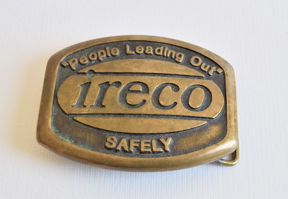 Ireco Safely belt Buckle / 1980 Old Brass Buckles… - image 1