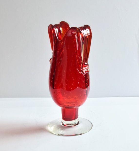 Art Glass Vase 10 Tall /vintage Art Glass - UK
