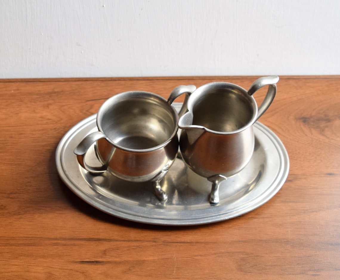 Trade Continental Mark Pewter Sugar and Creamer Set With Etsy UK