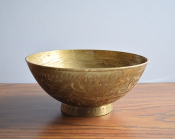 Brass Bowl Table Centerpiece 7-1/4" Wide