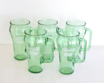 Set mit 5 grünen Whataburger Cowboy-Gläsern (16 fl oz)