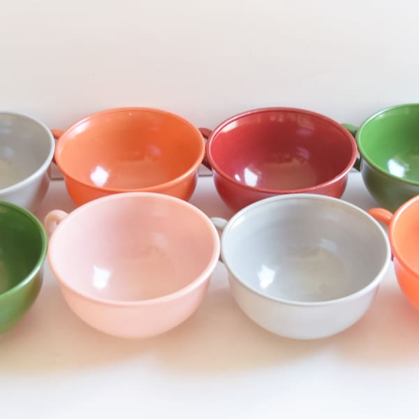 Hazel Atlas Ovide Platonite Set of 10 Cups (9) Berry Bowl (1)