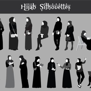 Hijab Silhouette Collection (Vector)
