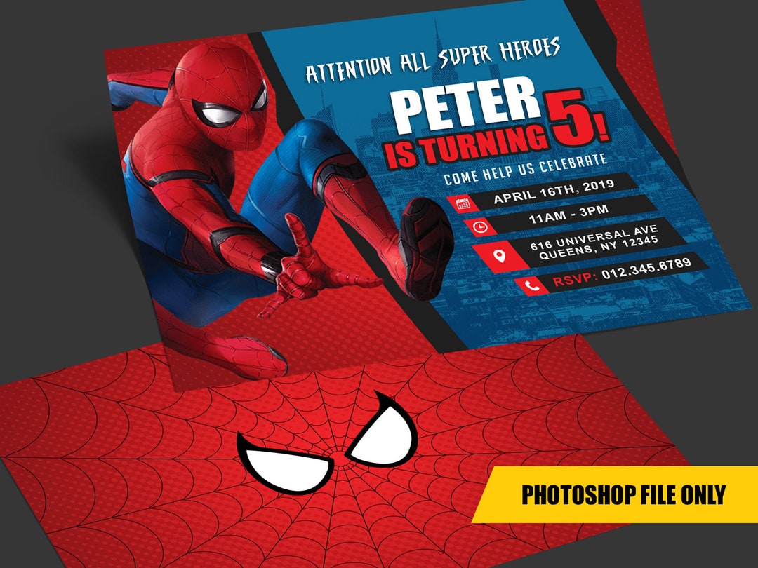 Spiderman Birthday Party Invintion Card by Leon, Download free STL model