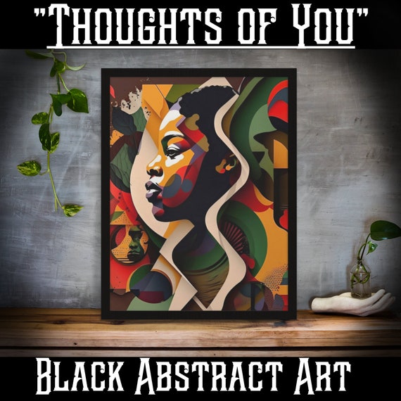 Thoughts of You- Black abstract art, Digital download, ideal for home decor, prints, sublimation ect...