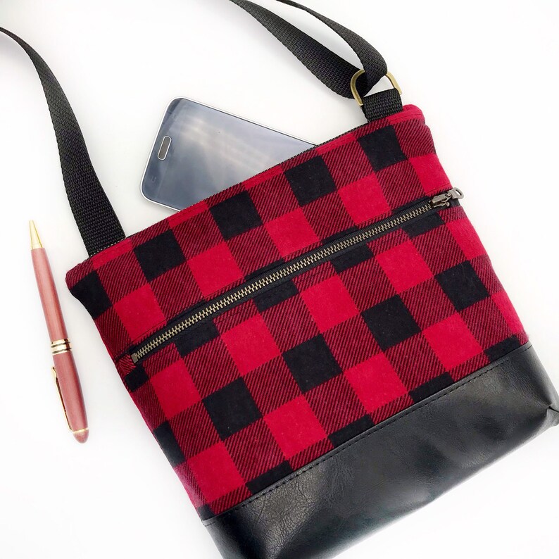 buffalo plaid crossbody bag