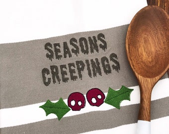 Creepmas Kitchen Towel: Gothic Spooky Holiday Decor