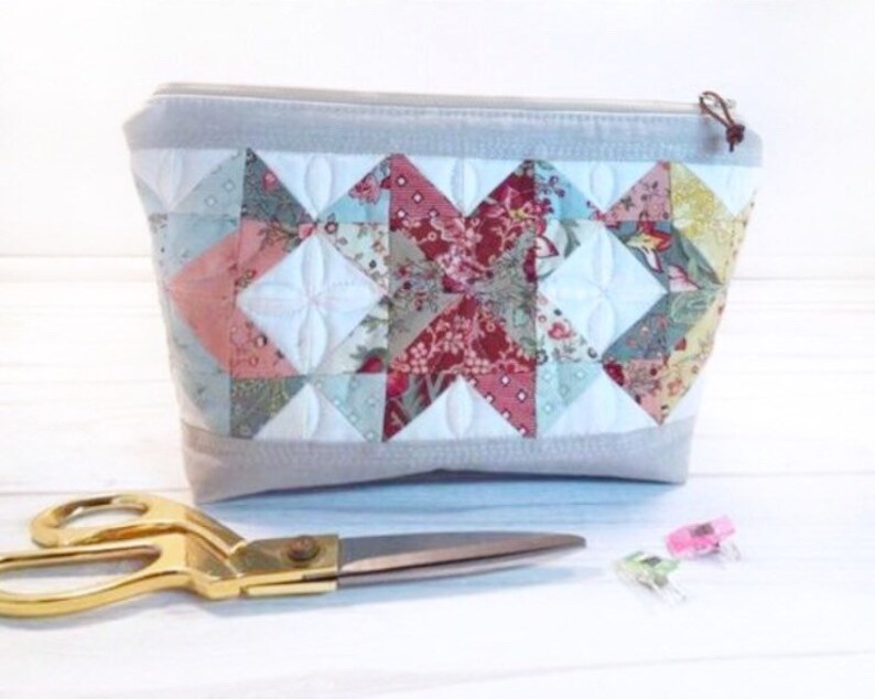 Quilted Patchwork Pouch Notions Pouch Project Bag Patchwork Etsy