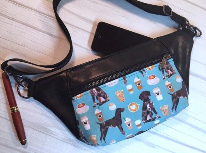 GSP mom shorthair hip bag GSP and coffee fanny pack German shorthair bum bag GSP sling bag