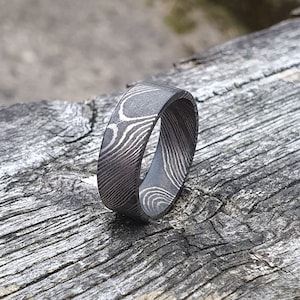 Anillo de Damasco / Anillo de Timascus / Anillo de Hombre / Acero de Damasco / Anillo de Boda de Hombre / Anillo de Damasteel