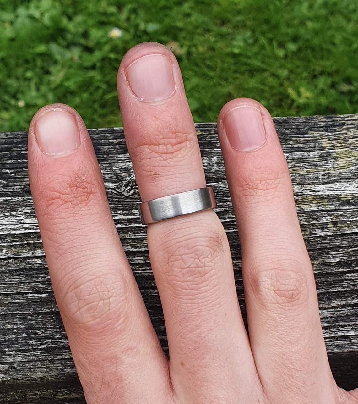 Brushed Titanium Ring Mens Wedding Ring Mens Ring Etsy UK