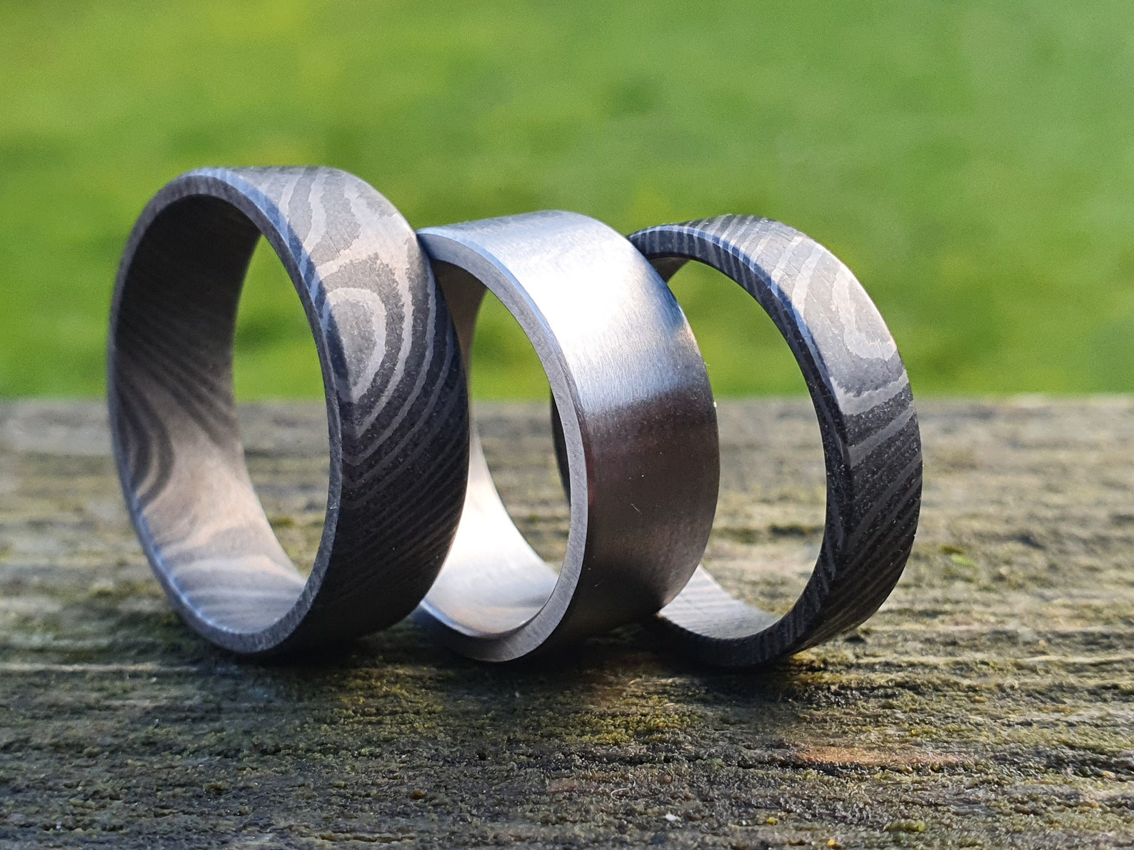 Damascus Ring Timascus Ring Mens Ring Damascus Steel Etsy